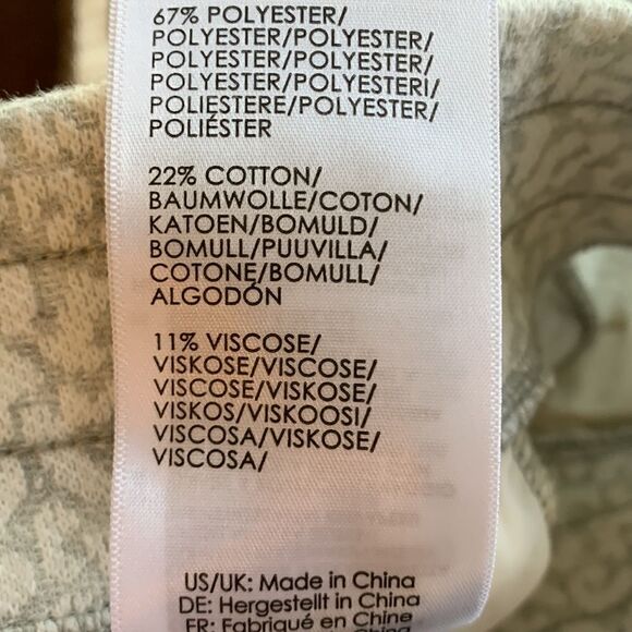 Liverpool pull‎ on gray white leopard jacquard patterned jogger sweatpants small - Picture 5 of 5